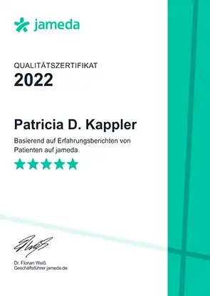 Jameda Qualitätszertifikat 2022